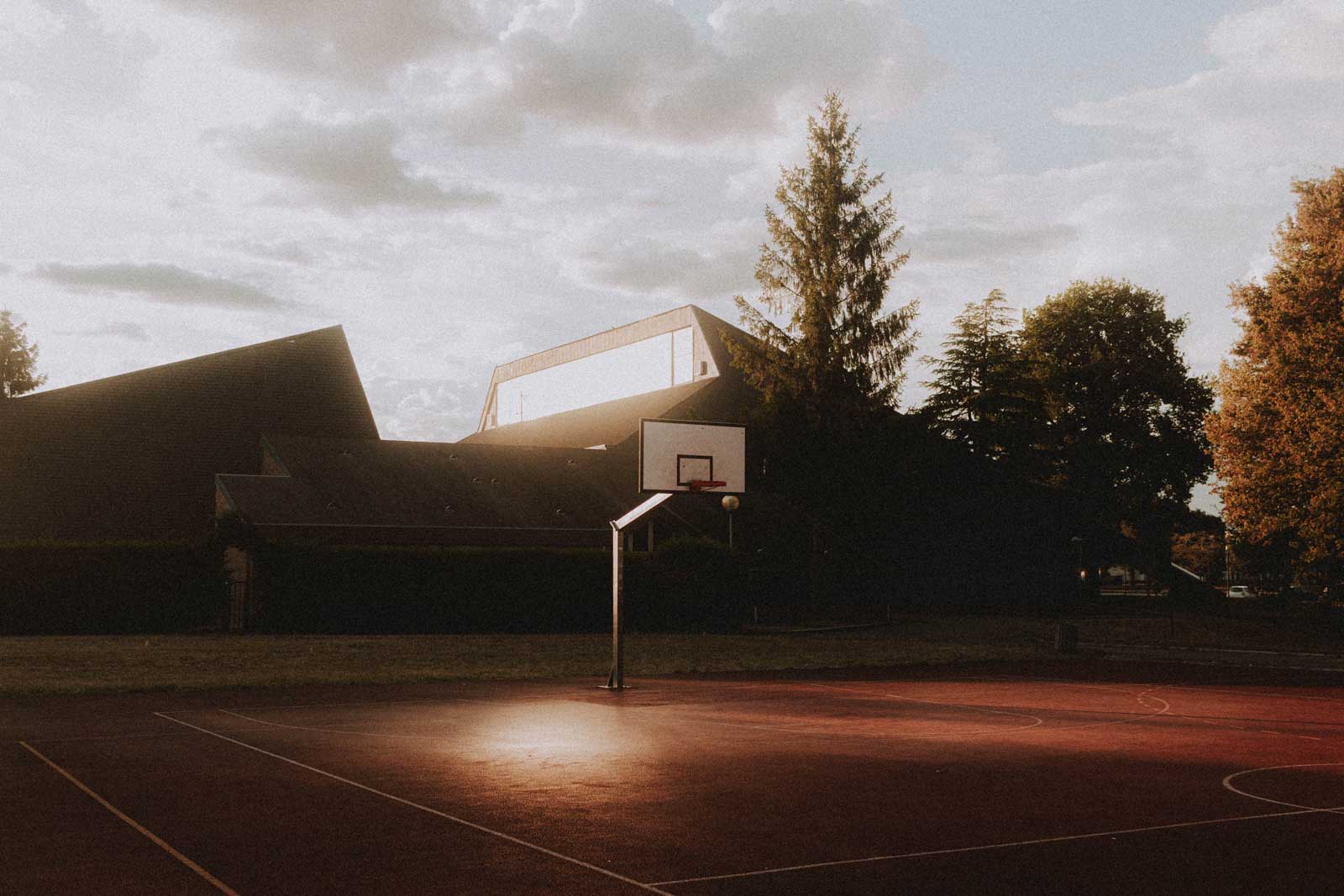 concrete basketball court photo