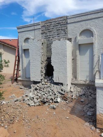 photo of chimney demolition