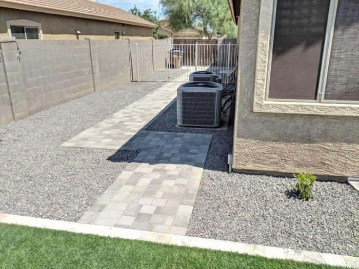 Side yard pathway concrete contractor finished job
